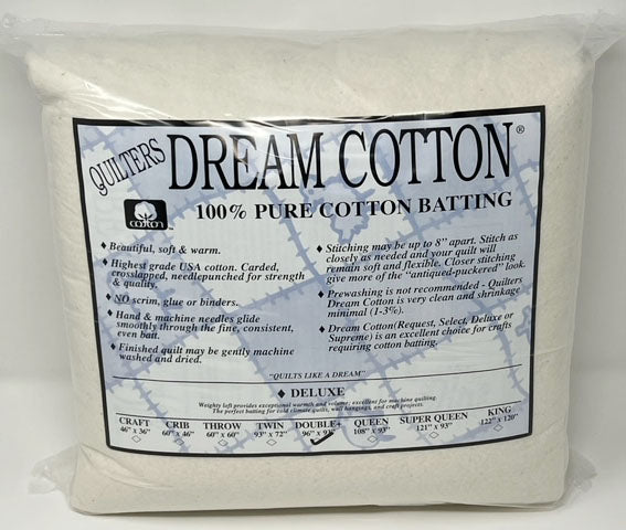 Quilters Dream Cotton Batting Deluxe Loft Natural